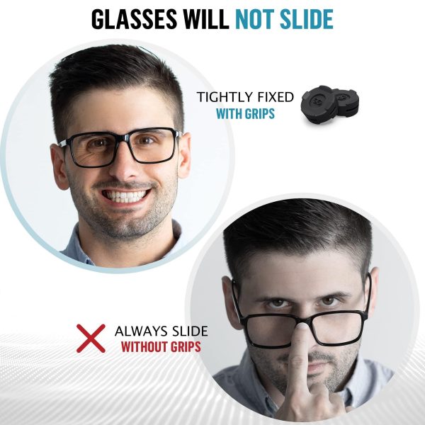 Eyeglass Ear Grips   Glasses Ear Cushion   Silicone Glasses Ear Grip   Eyeglass Accessories Glasses Grip   Ear Grips Hooks for Glasses   6 Pairs (Black) - Image 6