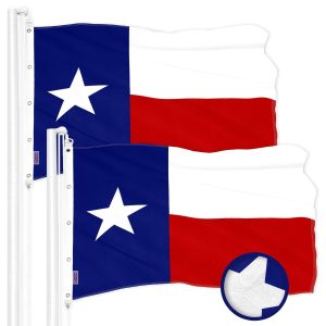 G128 2 Pack: Texas TX State Flag | 10x15 Ft | ToughWeave Series Embroidered 300D Polyester | Embroidered Design, Indoor/Outdoor, Brass Grommets