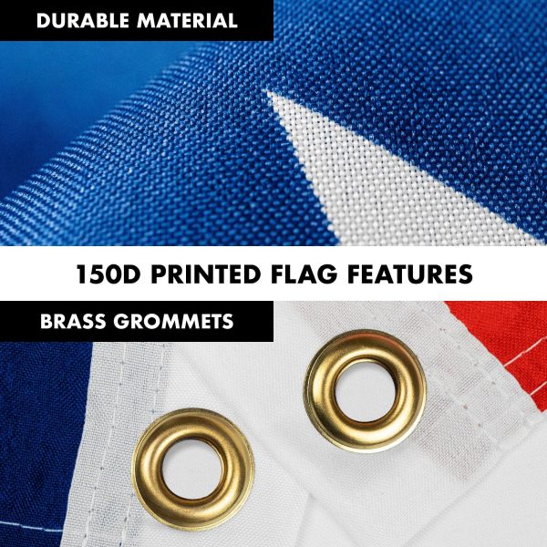 G128 Combo Pack: 6 Feet Tangle Free Spinning Flagpole (White) Chile Chilean Flag 3x5 ft Printed 150D Brass Grommets (Flag Included) Aluminum Flag Pole - Image 4