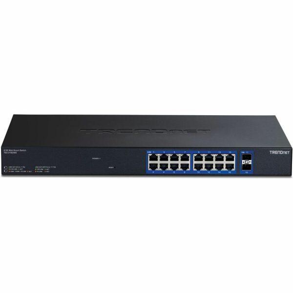 TRENDnet 18-Port Multi-Gig Web Smart Switch, TEG-3182WS, 16 x 2.5Gb Ports, 2 x 10Gb SFP+ Ports, NDAA TAA Compliant, Lifetime Protection, Remote Cloud Management, Black - Image 3