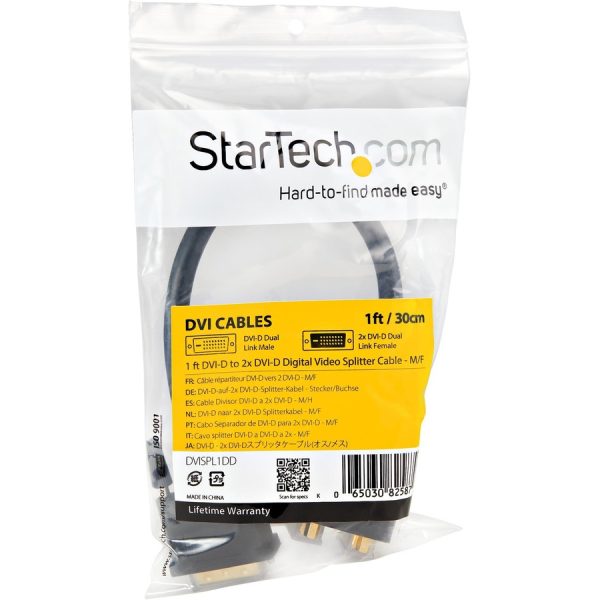 StarTech.com 1 ft DVI-D to 2x DVI-D Digital Video Splitter Cable - M/F - Image 4