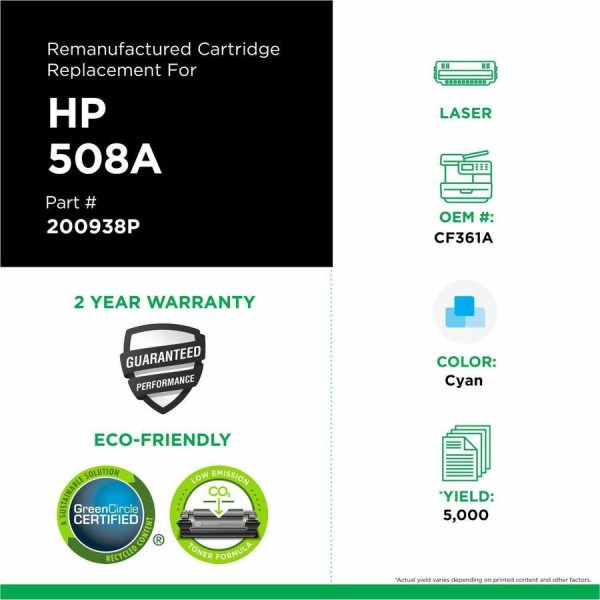 Clover Imaging Remanufactured Cyan Toner Cartridge for HP 508A (CF361A) - Image 3