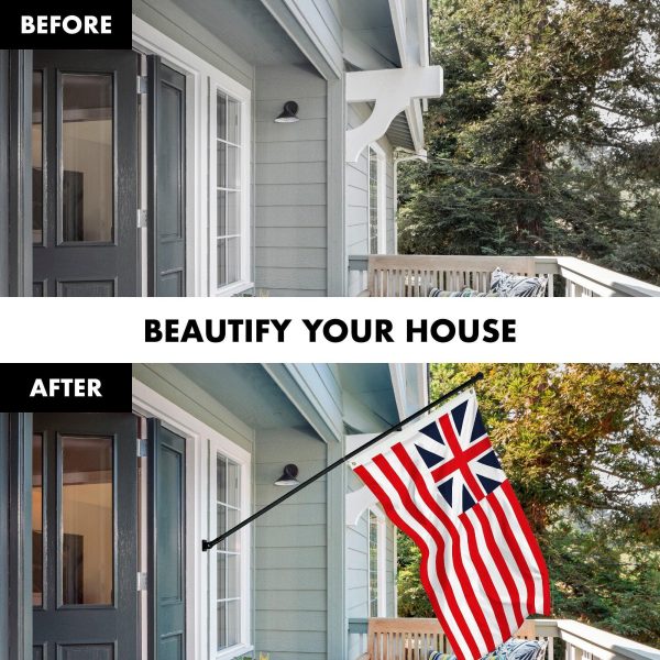 G128 Combo Pack: 6 Feet Tangle Free Spinning Flagpole (Black) Grand Union Flag 3x5 ft Printed 150D Brass Grommets (Flag Included) Aluminum Flag Pole - Image 3