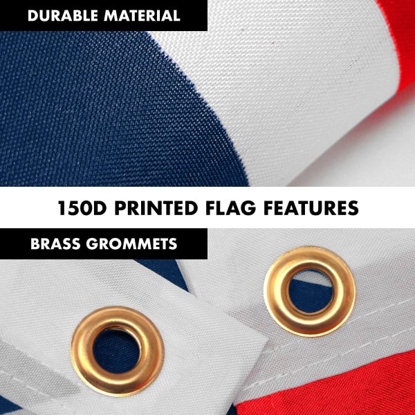 G128 Combo Pack: 6 Feet Tangle Free Spinning Flagpole (Black) Grand Union Flag 3x5 ft Printed 150D Brass Grommets (Flag Included) Aluminum Flag Pole - Image 4