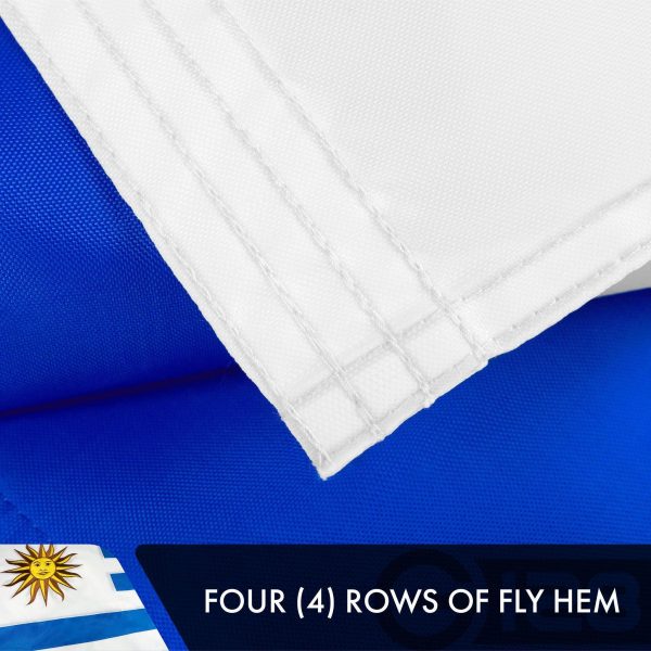 Uruguay Uruguayan Flag 3x5 Ft 2-Pack Double-sided Embroidered Polyester By G128 - Image 5