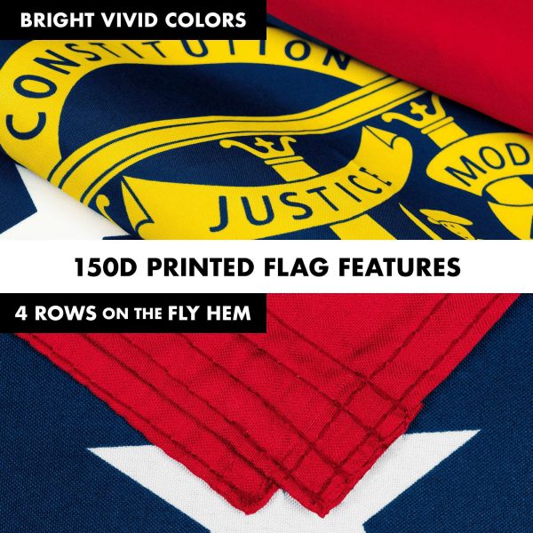G128 Combo Pack: 6 Feet Tangle Free Spinning Flagpole (Silver) Georgia GA State Flag 3x5 ft Printed 150D Brass Grommets (Flag Included) Aluminum Flag Pole - Image 5