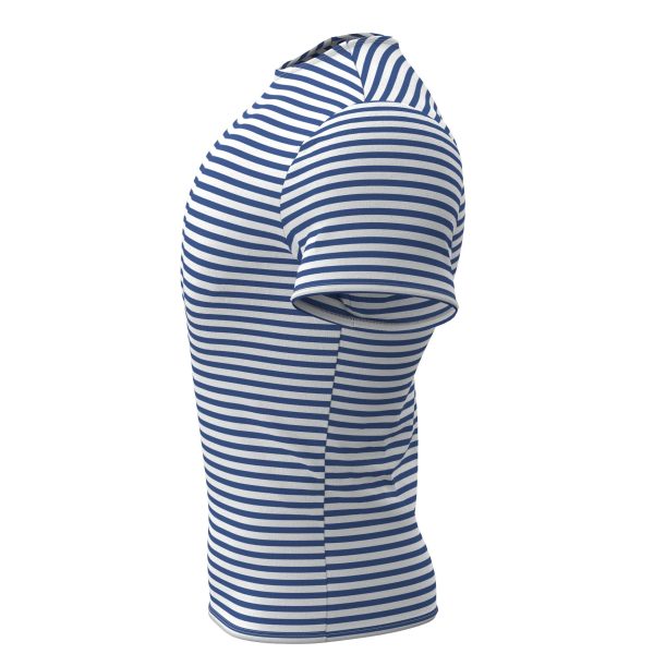 Genuine Striped Short Sleeved T-Shirt Top Cotton Sailor Shirt Light Blue Original Telnyashka XL - Image 3
