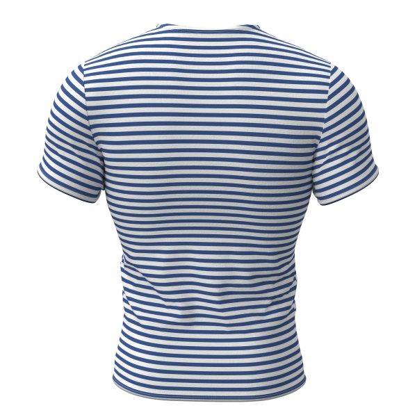 Genuine Striped Short Sleeved T-Shirt Top Cotton Sailor Shirt Light Blue Original Telnyashka XL - Image 4