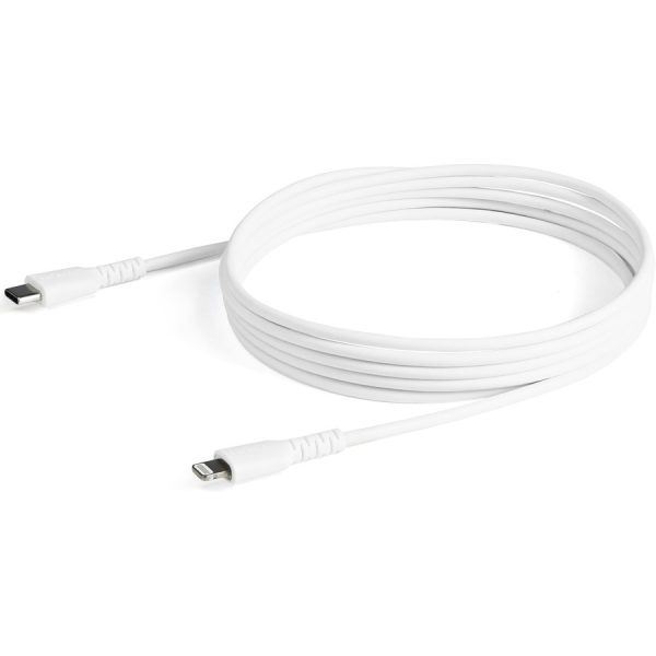 StarTech.com 6 foot/2m Durable White USB-C to Lightning Cable, Rugged Heavy Duty Charging/Sync Cable for Apple iPhone/iPad MFi Certified - Image 4