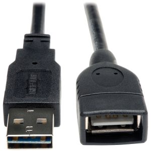 Eaton Tripp Lite Series Universal Reversible USB 2.0 Extension Cable (Reversible A to A M/F), Black, 10 ft. (3.05 m)