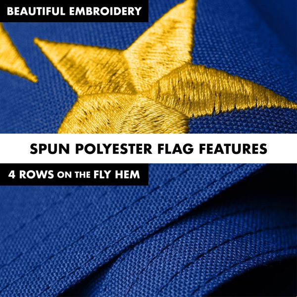 G128 Combo Pack: 5 Ft Tangle Free Spinning Flagpole (Silver) & Alaska Flag 2x3 Ft Embroidered 220GSM Spun Polyester, Brass Grommets (Flag Included) Aluminum Flag Pole - Image 5