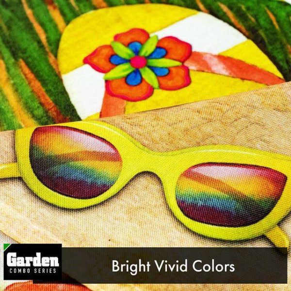 G128 Combo Pack: Garden Flag Stand Black 36x16 Inch & Garden Flag Welcome Summer Sandals Sunglasses 12x18 Inch - Image 5