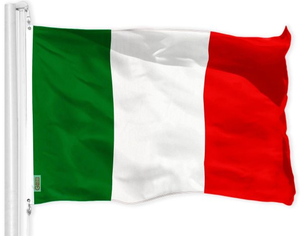 G128 Combo Pack: USA American Flag 3x5 Ft 150D Printed Stars & Italy (Italian) Flag 3x5 Ft 150D Printed - Image 2