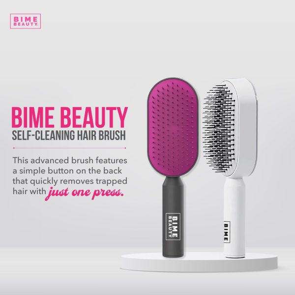hair brushes for Women and Men | Tangle Teezer Curly hair brush | hair brush cleaner | Comes with Self   Cleaning Hair Brush | Pink Purple - Image 2