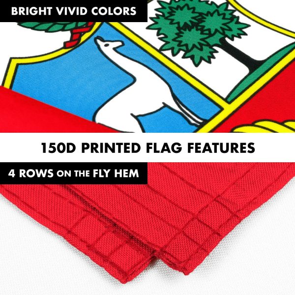 G128 Combo Pack: 6 Feet Tangle Free Spinning Flagpole (White) Peru Peruvian Flag 3x5 ft Printed 150D Brass Grommets (Flag Included) Aluminum Flag Pole - Image 5