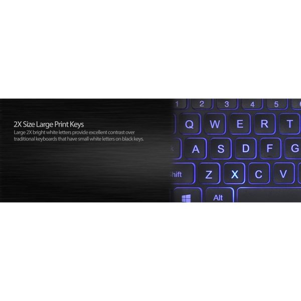 Adesso Large Print Illuminated Desktop Keyboard - Image 4