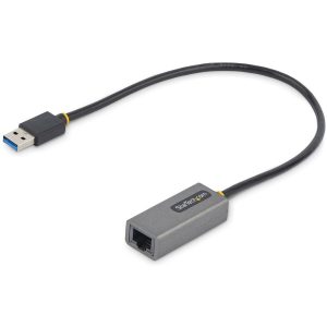 StarTech.com USB to Ethernet Adapter, USB 3.0 to 10/100/1000 Gigabit Ethernet LAN Adapter, 1ft/30cm Attached Cable, USB to RJ45 Adapter
