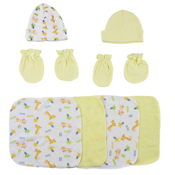 Caps, Mittens And Washcloths - 8 Pc Set Cs_0029