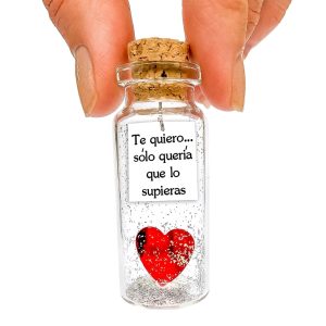 Mensaje romántico en una botella para regalar a tu novio o novia   Tarro de los deseos con una tarjeta para tu esposo o esposa (in a bottle Te quiero… sólo quería que lo supieras)