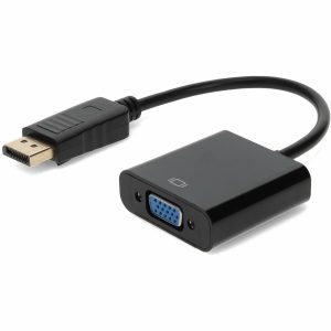 5PK DisplayPort 1.2 Male to VGA Female Black Adapters For Resolution Up to 1920x1200 (WUXGA)