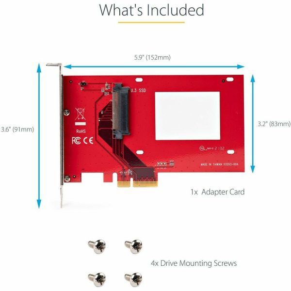 StarTech.com U.3 to PCIe Adapter Card, PCIe 4.0 x4 Adapter For 2.5" U.3 NVMe SSDs, SFF-TA-1001 PCI Express Add-in Card, TAA Compliantn - Image 5