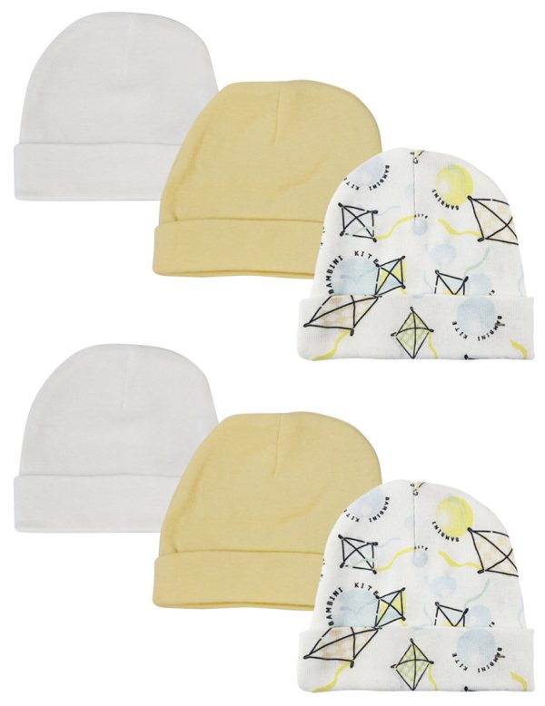 Baby Boy, Baby Girl, Unisex Infant Caps (pack Of 6) Nc_0328