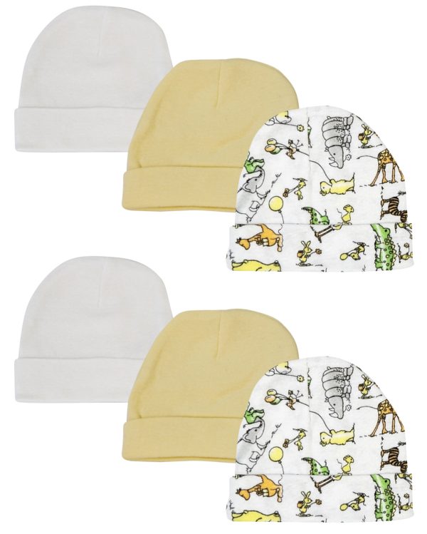 Baby Boy, Baby Girl, Unisex Infant Caps (pack Of 6) Nc_0301