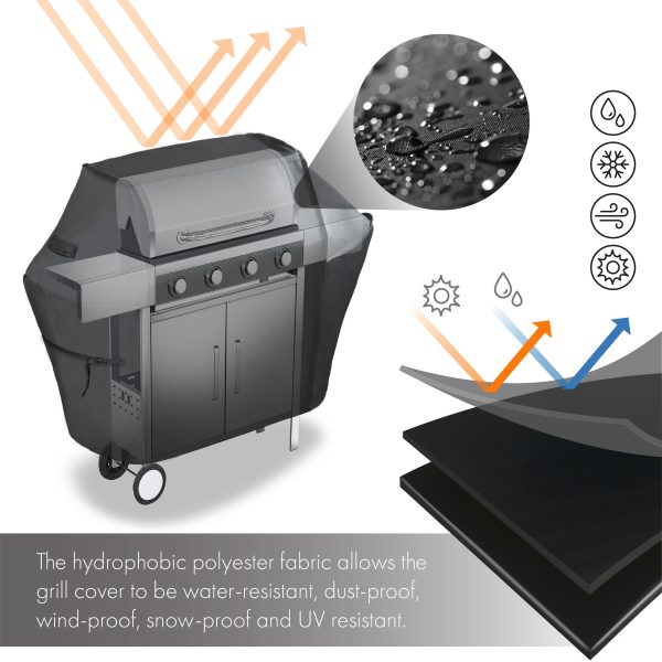 G128 Black Grill Cover | 30 inch | Gas Grill Cover Waterproof, UV Resistant BBQ Grill Cover, Fits Most Brands of Grills - Image 3