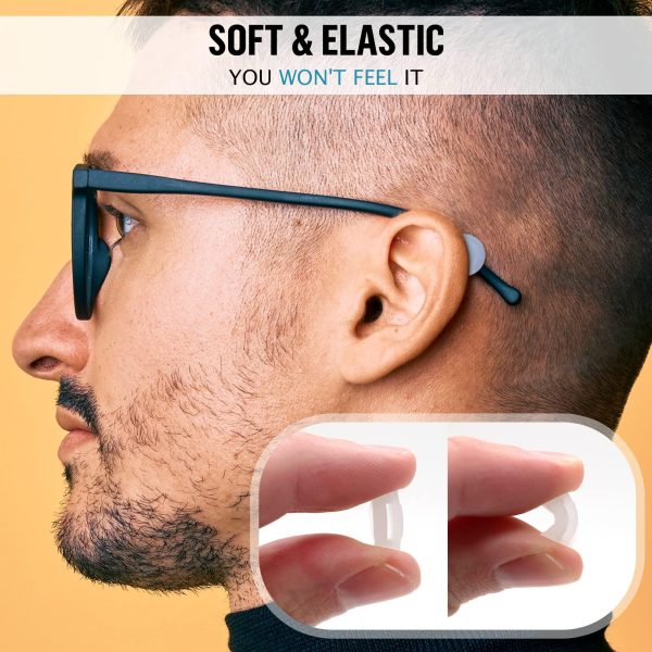 SIGONNA Eyeglass Ear Grips   Glasses Ear Cushion   Silicone Glasses Ear Grip   Eyeglass Accessories Glasses Grip   Ear Grips Hooks for Glasses   6 Pairs (Clear) - Image 5