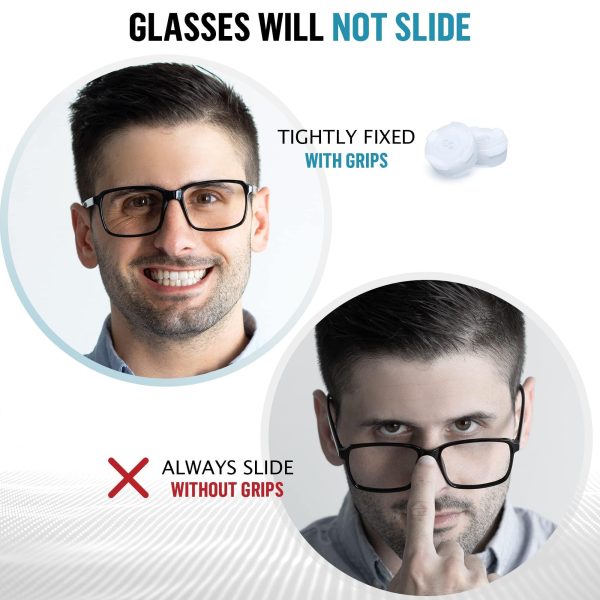 SIGONNA Eyeglass Ear Grips   Glasses Ear Cushion   Silicone Glasses Ear Grip   Eyeglass Accessories Glasses Grip   Ear Grips Hooks for Glasses   6 Pairs (Clear) - Image 6