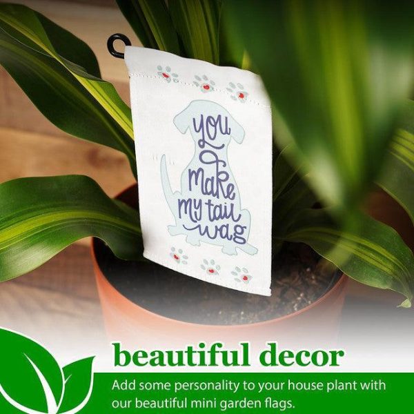 G128 Garden Flag & Stand You Make My Tail Wag Cute Dog | 4x8 Inch | Printed Blockout Polyester - Image 8