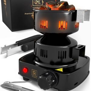 Premium Hookah Coal Burner for Hookah – FIRE Tower Multipurpose Electric Stove for Hookah coals Burner for Shisha Free Hookah Tongs overheat Protection Hookah Charcoal Burner for Hookah Cubes
