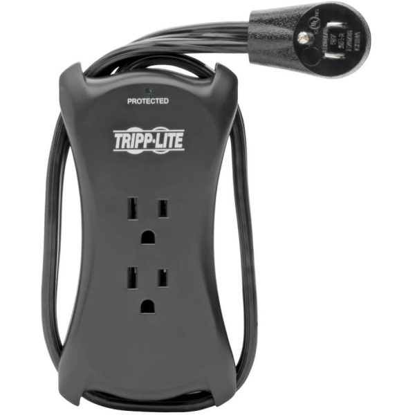 Eaton Tripp Lite Series Protect It! 3-Outlet Travel-Size Surge Protector - 5-15R Outlets, 2 USB Ports, 5-15P Input, 1050 Joules, Black - Image 4