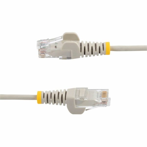 StarTech.com 3 ft CAT6 Cable - Slim CAT6 Patch Cord - Gray - Snagless RJ45 Connectors - Gigabit Ethernet Cable - 28 AWG - LSZH (N6PAT3GRS) - Image 3