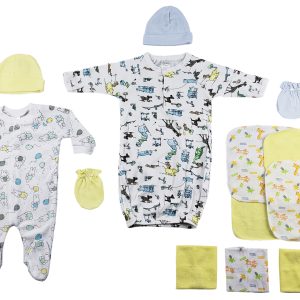 Sleep-n-play, Gown, Caps, Mittens And Washcloths - 14 Pc Set Cs_0039