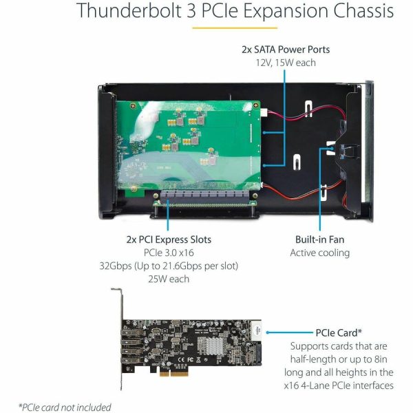 StarTech.com Thunderbolt 3 PCIe Expansion Chassis, Enclosure Box w/Dual PCI-E Slots, External PCIe Slots, 8K/4K Output Via TB3/DP 1.4, TAA - Image 4