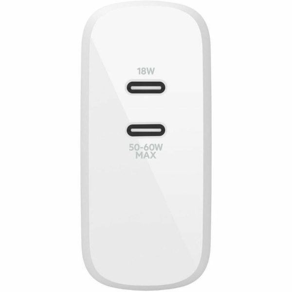 Belkin BoostCharge Dual USB-C Power Delivery GaN Wall Charger 68W Laptop Chromebook Charging - Power Adapter - Image 2