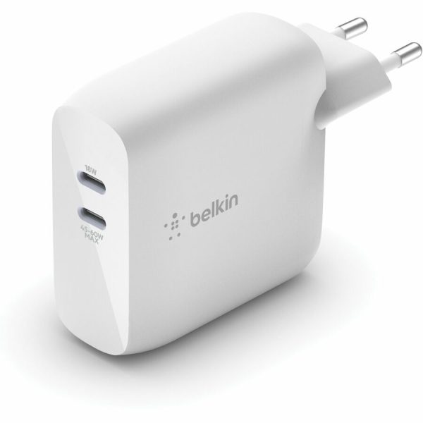 Belkin BoostCharge Dual USB-C Power Delivery GaN Wall Charger 68W Laptop Chromebook Charging - Power Adapter - Image 9