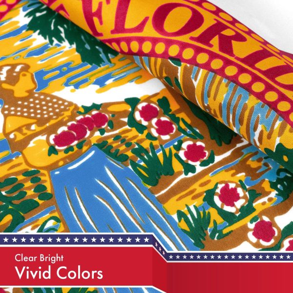 G128 Florida State Flag | 3x5 feet | Printed 150D, Indoor/Outdoor, Vibrant Colors, Brass Grommets, Quality Polyester, Much Thicker More Durable Than 100D 75D Polyester - Image 3
