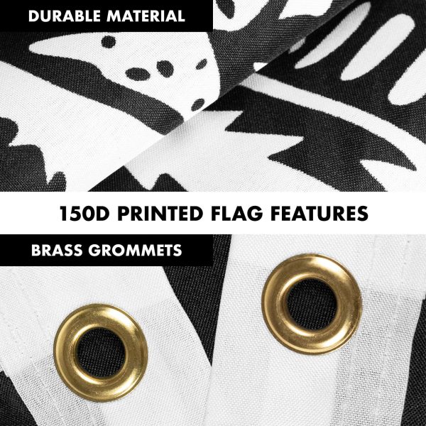 G128 Combo Pack: Flag Pole 6 FT Black Tangle Free & Gadsden Black and White Flag 3x5ft 150D Printed Polyester - Image 4