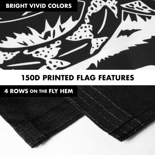 G128 Combo Pack: Flag Pole 6 FT Black Tangle Free & Gadsden Black and White Flag 3x5ft 150D Printed Polyester - Image 5