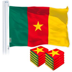 Cameroon Cameroonian Flag 3x5 Ft 10-Pack 150D Printed Polyester By G128