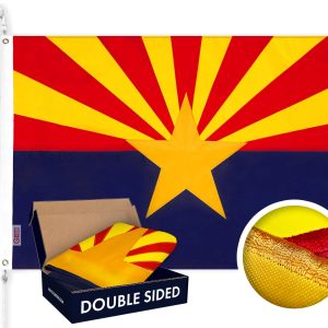 Arizona State Flag 210D Embroidered Polyester 3x5 Ft - Double Sided 2ply