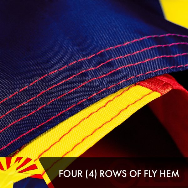 Arizona State Flag 210D Embroidered Polyester 3x5 Ft - Double Sided 2ply - Image 5