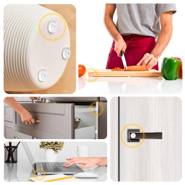 Self Adhesive Cabinet Door Bumpers   25 pcs Sticky Silicone Clear Sound Dampening Rubber Bumpers   Cabinet Bumpers for Wall Protection Kitchen Furniture Decor Drawer Stops - Image 4