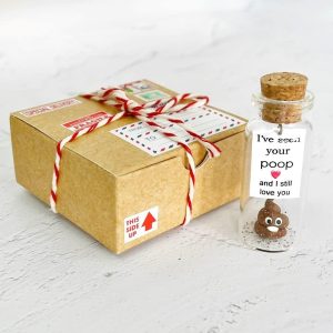 Cute Girlfriend and Boyfriend Gifts   Personalized Anniversary Present for Her Him   Custom Birthday Gift Idea for Women Men (Brown Poop   I've Seen Your Poop and I Still Love You in Craft Gift Box)