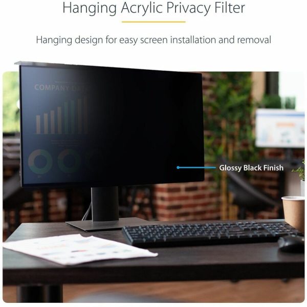 StarTech.com 27-inch 16:9 Computer Monitor Privacy Screen, Hanging Acrylic Filter, Monitor Screen Protector/Shield, +/- 30 Deg., Glossy - Image 3