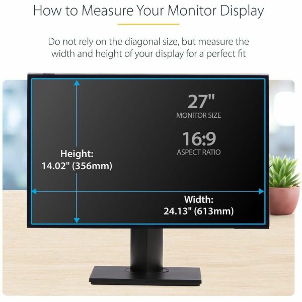 StarTech.com 27-inch 16:9 Computer Monitor Privacy Screen, Hanging Acrylic Filter, Monitor Screen Protector/Shield, +/- 30 Deg., Glossy - Image 4