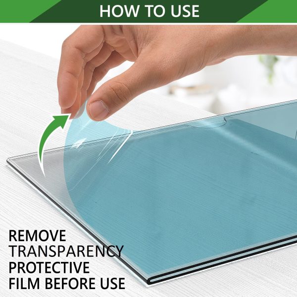 5 Pack Acrylic Sign Holders 5x7 inch   Plastic Stands for Display   5 X 7 Acrylic Sign Holder with Vertical Slanted Back   Clear Plastic Sign Holder Paper Display Table Stand Flyer Document Paper - Image 3