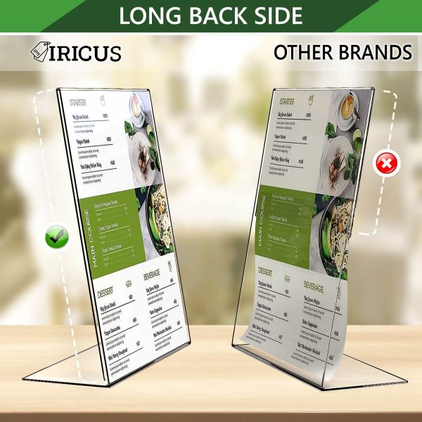 5 Pack Acrylic Sign Holders 5x7 inch   Plastic Stands for Display   5 X 7 Acrylic Sign Holder with Vertical Slanted Back   Clear Plastic Sign Holder Paper Display Table Stand Flyer Document Paper - Image 6